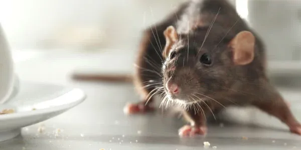 Mouse on dirty table